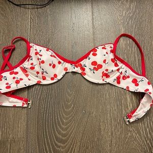 cherry print bikini top